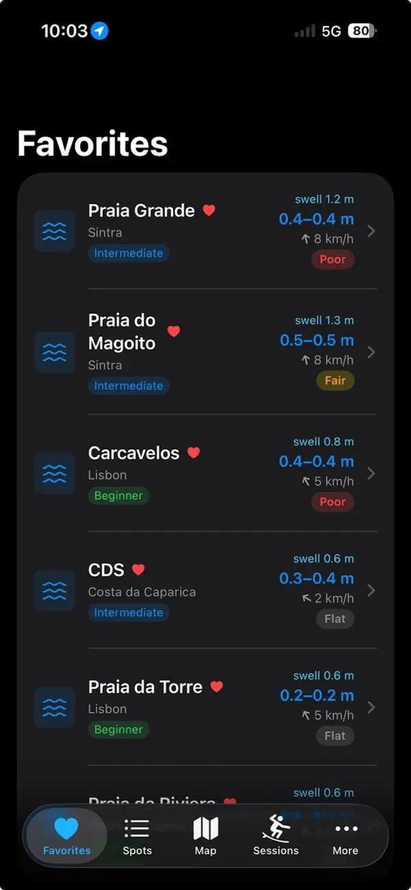 AISurfs forecast screen